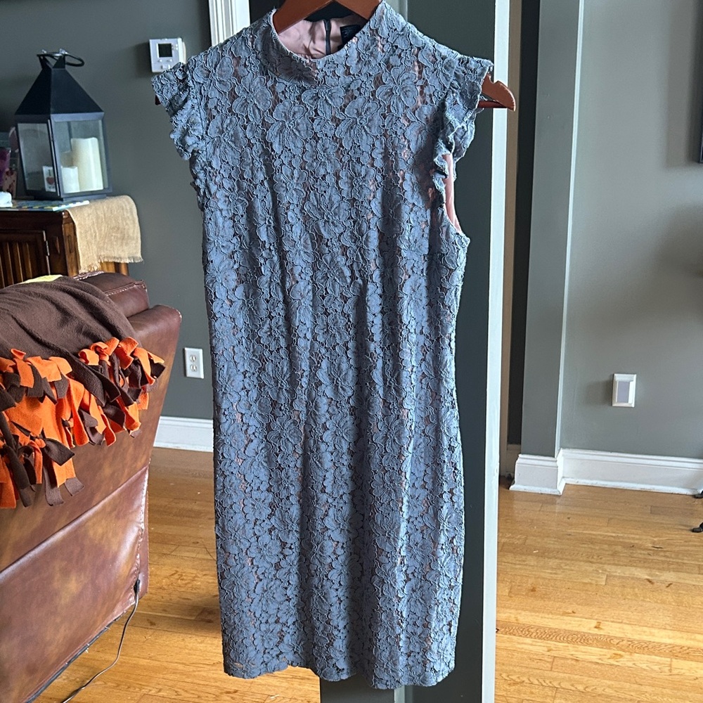Tahari Blue Lace Midi Dress